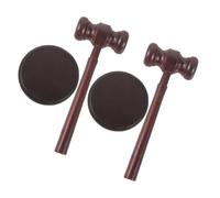 UKCOCO 2 Ensembles Marteaux de Juge Bois Miniatures avec Bloc Sonore Accessoires de Costume Justice pour Garçon Fille Portable pour Jeu de Rôle Tribunal et Déguisement