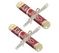 UKCOCO 2 Ensembles Mezouza Métal Rouge en Alliage de Zinc avec Parchemin Casher pour Bénédiction Maison, Décoration Intérieure pour Mariages et Fêtes