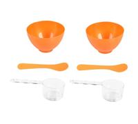 UKCOCO 2 ensembles Set Bols à Mélanger pour Masque Facial PP Doré Kit avec Spatule et Cuillère Outils Doux et Stables pour Soins Visage DIY Nettoyage Peau Délicate