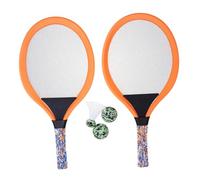 UKCOCO 2 Ensembles Set de de Tennis Garçon Fille Orange Ronde et Ovale Rackets Plage Légeres Plastique pour Jeux Extérieurs et Apprentissage Parent Garçon Fille