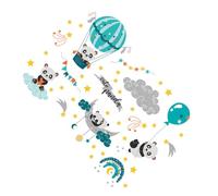 UKCOCO 2 feuilles Stickers Muraux Panda Ballon Mignon pour Chambre Garçon Fille Décor Mural Cartoon et Facile à Coller Motifs pour Ambiance Lot