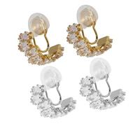 UKCOCO 2 Paires Boucles Doreilles Femme Clip Sans Perçage Oreillettes Grimpeuses Design Moderne Or