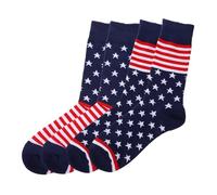 UKCOCO 2 paires Chaussettes Skate Homme Coton Rayées Drapeau Américain -mollet Respirantes et Durables Lot pour Usage Quotidien et Fêtes