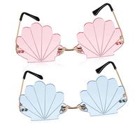 UKCOCO 2 paires de Soleil sans Monture Unisexes Vintage pour Fêtes Disco Festivals et Style Créatif et pour Adultes