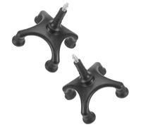 UKCOCO 2 Pièces Base de Canne à Quatre Pieds Rotative 360° en Fer et ABS | Installation sans Outil, Répartition de Pression, Stabilité Renforcée, pour Cannes de Marche sur Sols Carrelés et Trottoirs