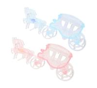 UKCOCO 2 Pièces Boîte Dragées Chariot Transparente Bleu et Rose Boîte Emballage Sucreries Mariage et Anniversaire Party Favor Packing Box pour Décor Cadeau