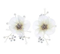 UKCOCO 2 Pièces Boucle de Chaussure à Fleurs en Alliage Blanc | Clip Léger à Fixer Plupart des Souliers, Style Bling, pour Fiançailles et Cérémonies de Remise de Diplôme