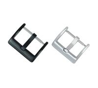 UKCOCO 2 pièces Boucle de Montre Acier Inoxydable Fermoir pour Bracelets Cuir Silicone et Électronique Argent et Noir pour Homme et Femme