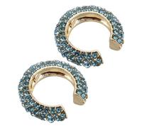 UKCOCO 2 pièces Boucles Doreilles Clips C avec Scintillants Design Ciselé Accroche Regard Durables et Confortables pour Femmes Accessoires Élégants de Fête et Mariage Lot