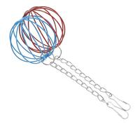 UKCOCO 2 Pièces Boule de Foin Suspendue Fer pour Lapins et Hamsters Mangeoire Rouge Bleu Distributeur de Nourriture pour Petits Animaux Cage