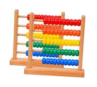 UKCOCO 2 pièces Boulier Bois pour Garçon Fille Vintage Rangées Bois Robuste Outil Pédagogique pour Apprentissage Mathématique Développement Motricité Fine et Précoce