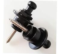 UKCOCO 2 pièces Boutons de Sangle Guitare Alliage de Zinc Noir Tête Champignon S Système Glisse pour Guitare Électrique et Basse Lot