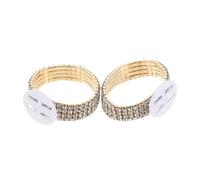 UKCOCO 2 Pièces Bracelet de Poignet Élastique avec Strass Bande Diy Corsage pour Mariage Bal Fête et Anniversaire Bracelet Extensible et Confortable
