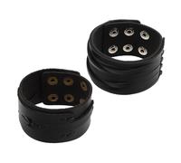UKCOCO 2 Pièces Bracelet Punk Large Cuir PU pour Hommes Style Vintage Clouté Réglable et Accessoire Mode pour et Fêtes
