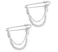 UKCOCO 2 pièces Broche Épingle Chaîne Chic Accessoire Costume Polyvalent pour Femmes Broche Stylée pour Robe Pull Châle et Manteau