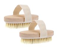 UKCOCO 2 pièces Brosse de Bain Bois Brosse Exfoliante Corps Spa avec Poils de Sanglier Stimule la Circulation Sanguine et la Peau