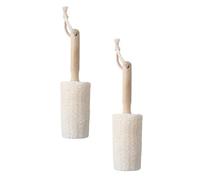 UKCOCO 2 pièces Brosse de Bain Exfoliante Loofah avec Poignée Bois Lot de Outil de Nettoyage Peau Brosse pour Dos pour Nettoyage Doux