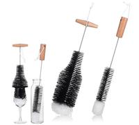 UKCOCO 2 Pièces Brosse de Cheminée en Acier Inoxydable Goupillon Ramonage pour Poêle à Bois Manche en Bois Balayette Nettoyage Accessoires Tube Canalisation