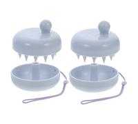 UKCOCO 2 pièces Brosse Massante Cheveux Silicone avec Couvercle Amovible et Lanière Suspendue Brosse Pelliculaire Douce pour Massage Chevelu et Soin Capillaire