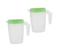 UKCOCO 2 pièces Carafe Plastique avec Couvercle pour Eau Froide Jus et Bière Parfait pour Restaurants et Bars Couleur Verte Design Pratique Réutilisable