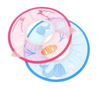 UKCOCO 2 pièces Chapeau de Bain Ajustable Protection des Oreilles Casquettes Imperméables pour Bain Coiffure Rose Bleu