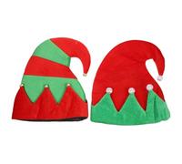 UKCOCO 2 Pièces Chapeau de Lutin de Noël en Tissu, Lot de Deux Pièces | Style Festif et Mignon, Accessoire Réutilisable, pour Photos Familiales, Carnaval et Soirées