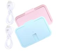 UKCOCO 2 pièces Chauffe-lingettes USB Portable pour Distributeur de Lingettes Humides avec Capacité Importante Compatible Alimentation USB Chauffe-douceur pour Confort Hiver Lot de Bleu