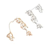 UKCOCO 2 pièces Chic Flower Chain Finger Rings Set Full Finger Hollow Punk Band Fashion Party Accessories