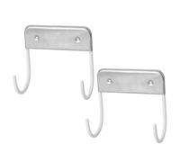 UKCOCO 2 Pièces Cintre pour Planche à Repasser, Cintre de Rangement pour Fers à Repasser, Blanc L130 X L125 X H72, Acier Inoxydable et Tube en Caoutchouc, Vis
