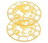 UKCOCO 2 Pièces Circle Mirror Clock Stickers with Roman Numerals and Reindeer Acrylic Self Adhesive Wall Decals for Living Bedroom Hotel Decor