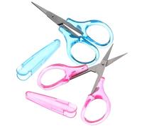 UKCOCO 2 pièces Ciseaux de Couture avec Protection et Ergonomiques pour Travaux de Broderie Bricolage et Découpe de Tissus Lot de Rose et Bleu