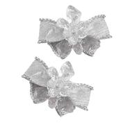UKCOCO 2 pièces Clips de Chaussures Cristal Verre Décorations Nœud Maille pour Chaussures de Mariée Accessoires DIY Élégants pour Femmes Blanc Petit Modèle