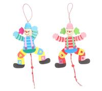 UKCOCO 2 pièces Clown Bois à Tirage à Fil pour Garçon Fille Jeu Interactif pour Développer la Motricité Créativité Couleur Aléatoire Couleur Aléatoire