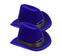UKCOCO 2 pièces Coffret Bijoux Forme de Chapeau Cowboy Peacock Boîte Rangement pour Bagues et Accessoires Design Western Compact et pour