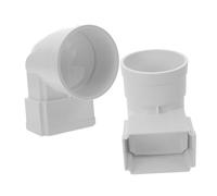 UKCOCO 2 pièces Connecteur de Gouttière Extérieur Plastique Coude de Descente Robuste pour Gestion des Eaux Pluviales Adapté Aux Systèmes de Drainage Polyvalents
