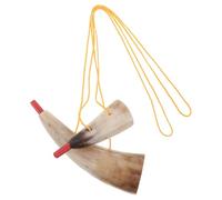 UKCOCO 2 Pièces Corne de Guerre Viking en Corne de Bœuf Légère Son Clair et Puissant, Accessoire Médiéval pour Cosplay et Fêtes à Thème Halloween