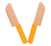UKCOCO 2 Pièces Couteau Bois pour Garçon Fille Cuisine Sécurisé pour Simulations de Découpe de Légumes et Fruits Accessoire de Jeu Éducatif pour Développer Les Compétences Sociales
