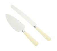 UKCOCO 2 pièces Couteaux à Gâteau Dentelés Acier Inoxydable Coupe Résistants à Usure avec Manche Céramique Antichaleur Ustensiles Pâtisserie Simples pour Découpe Nette