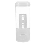 UKCOCO 2 Pièces Distributeur Plastique Manuel Mural de 500ml Savonnette et Liquide en Blanc Grosse Capacité Conteneur Suspendu Simple et Pratique pour Restaurant École