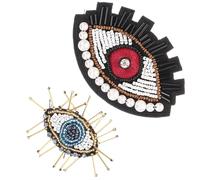 UKCOCO 2 pièces Écussons Yeux Brodés à Coudre pour Vêtements DIY Décoration Patchs Réparateurs Accessoires Couture