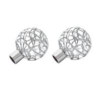 UKCOCO 2 pièces Embouts Décoratifs pour Tringle à Rideau Roman Géométrique Blanc Accessoires de Barre de Rideau Maison Finition Élégante et Facile à Installer Lot