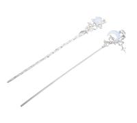 UKCOCO 2 Pièces Épingles à Cheveux en Métal et Cristal Argenté Formes Lune et Étoile, Modernes et Sécurisées, pour Mariages et Occasions Spéciales