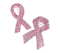 UKCOCO 2 Pièces Épingles De Cancer Du Sein Broche Ruban Avec Cristaux Lot Pour Femme Décoration Caritative Pour Vêtements Et Sacs à Dos