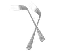 UKCOCO 2 pièces Fourchette Ergonomique Inclinée Inoxydable et Adaptée Aux Personnes à Mobilité Réduite Ustensile Auto Alimentation pour Seniors et Patients Droitier