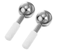 UKCOCO 2 pièces Globes de Glace Acier Inoxydable Masseur Visage Rafraîchissant pour Massage Cou Visage et Raffermissement Peau Quotidienne Couleur Aléatoire Couleur Aléatoire