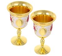 UKCOCO 2 pièces Goblet Alliage de Zinc Style Vintage Coupe à Vin Médiévale Petite Décor Élégant pour Fête et Maison
