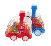 UKCOCO 2 Pièces Jouet De Voiture à Pousser Véhicule avec Rouages Transparents Jeu Apprentissage Montessori pour Garçon Fille Actionné par Friction