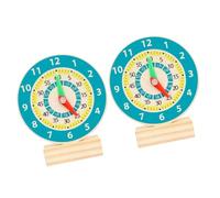 UKCOCO 2 pièces Jouets Horloge Bois Éducatifs Multicolores pour Garçon Fille Apprentissage et Couleurs Éveil Garçon Fille