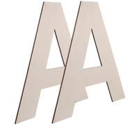 UKCOCO 2 Pièces Lettre A en Bois Inachevée, Décoration Murale Suspendue | Peut être Percée, Facile à Colorer, Usage Maison ou Mariage, Finition Beige Naturelle