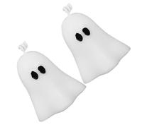 UKCOCO 2 Pièces Lot de Bougies Fantômes en Cire de Soja Blanche pour Halloween, Bougies Décoratives Effet Festif et Finition Soignée, pour Fête à Domicile